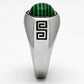 TK1070 - High polished (no plating) Stainless Steel Ring with Synthetic MALACHITE in Emerald-3