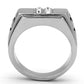TK1071 - High polished (no plating) Stainless Steel Ring with Top Grade Crystal  in Clear-2