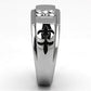 TK1071 - High polished (no plating) Stainless Steel Ring with Top Grade Crystal  in Clear-3