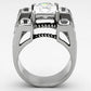 TK1072 - High polished (no plating) Stainless Steel Ring with AAA Grade CZ  in Clear-2
