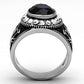 TK1075 - High polished (no plating) Stainless Steel Ring with Synthetic Synthetic Glass in Montana-2