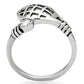 TK1083 - High polished (no plating) Stainless Steel Ring with Top Grade Crystal  in Clear-2