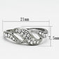 TK1085 - High polished (no plating) Stainless Steel Ring with Top Grade Crystal  in Clear-1