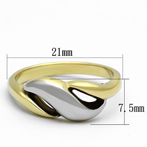 TK1089 - Two-Tone IP Gold (Ion Plating) Stainless Steel Ring with No Stone-1