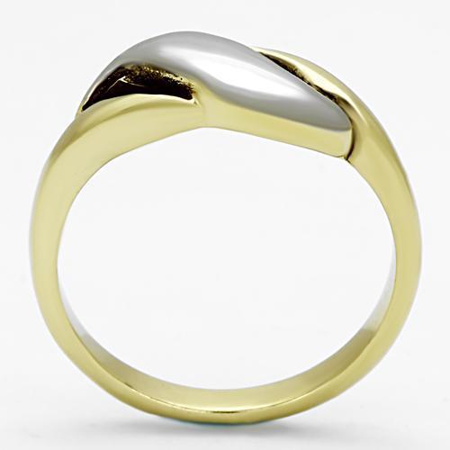 TK1089 - Two-Tone IP Gold (Ion Plating) Stainless Steel Ring with No Stone-2