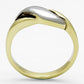 TK1089 - Two-Tone IP Gold (Ion Plating) Stainless Steel Ring with No Stone-2