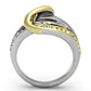 TK1094 - Two-Tone IP Gold (Ion Plating) Stainless Steel Ring with Top Grade Crystal  in Citrine Yellow-3