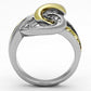 TK1094 - Two-Tone IP Gold (Ion Plating) Stainless Steel Ring with Top Grade Crystal  in Citrine Yellow-2