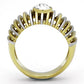 TK1095 - Two-Tone IP Gold (Ion Plating) Stainless Steel Ring with Top Grade Crystal  in Clear-2