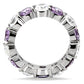 TK109 - High polished (no plating) Stainless Steel Ring with AAA Grade CZ  in Amethyst-3