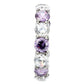 TK109 - High polished (no plating) Stainless Steel Ring with AAA Grade CZ  in Amethyst-4