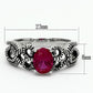 TK1112 - High polished (no plating) Stainless Steel Ring with AAA Grade CZ  in Ruby-1