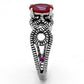 TK1112 - High polished (no plating) Stainless Steel Ring with AAA Grade CZ  in Ruby-3