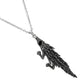 TK1124 - High polished (no plating) Stainless Steel Pendant with Top Grade Crystal  in Jet-1