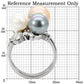 TK114 - High polished (no plating) Stainless Steel Ring with Synthetic Pearl in Multi Color-1