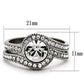 TK1155 - High polished (no plating) Stainless Steel Ring with Top Grade Crystal  in Clear-1