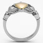 TK1156 - Two-Tone IP Rose Gold Stainless Steel Ring with No Stone-2