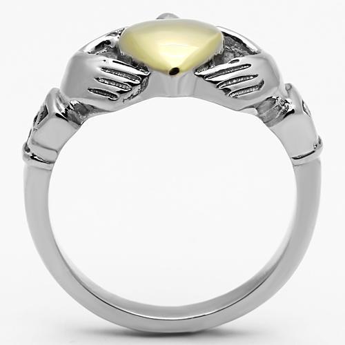 TK1157 - Two-Tone IP Gold (Ion Plating) Stainless Steel Ring with No Stone-2
