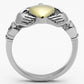 TK1157 - Two-Tone IP Gold (Ion Plating) Stainless Steel Ring with No Stone-2