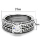 TK1175 - High polished (no plating) Stainless Steel Ring with AAA Grade CZ  in Clear-1