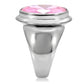 TK118 - High polished (no plating) Stainless Steel Ring with AAA Grade CZ  in Rose-4