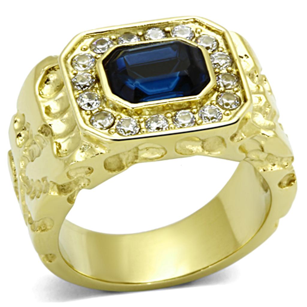 TK1192 - IP Gold(Ion Plating) Stainless Steel Ring with Top Grade Crystal  in Montana-0