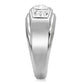 TK119 - High polished (no plating) Stainless Steel Ring with Top Grade Crystal  in Clear-4