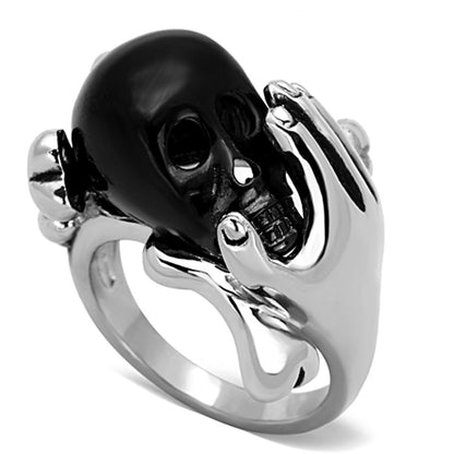 TK1206 - Two-Tone IP Black Stainless Steel Ring with Epoxy  in Jet-0
