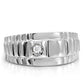 TK120 - High polished (no plating) Stainless Steel Ring with AAA Grade CZ  in Clear-2