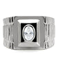 TK122 - High polished (no plating) Stainless Steel Ring with AAA Grade CZ  in Clear-2