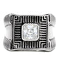 TK123 - High polished (no plating) Stainless Steel Ring with AAA Grade CZ  in Clear-2