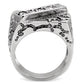 TK124 - High polished (no plating) Stainless Steel Ring with AAA Grade CZ  in Clear-3