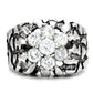 TK125 - High polished (no plating) Stainless Steel Ring with AAA Grade CZ  in Clear-2