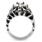 TK125 - High polished (no plating) Stainless Steel Ring with AAA Grade CZ  in Clear-3
