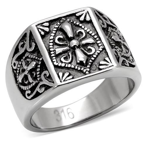 TK127 - High polished (no plating) Stainless Steel Ring with No Stone-0