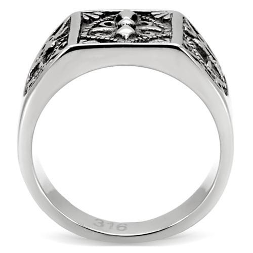 TK127 - High polished (no plating) Stainless Steel Ring with No Stone-3