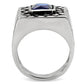 TK128 - High polished (no plating) Stainless Steel Ring with Synthetic Synthetic Glass in Montana-3