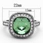 TK1317 - High polished (no plating) Stainless Steel Ring with Top Grade Crystal  in Emerald-1