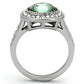 TK1317 - High polished (no plating) Stainless Steel Ring with Top Grade Crystal  in Emerald-2
