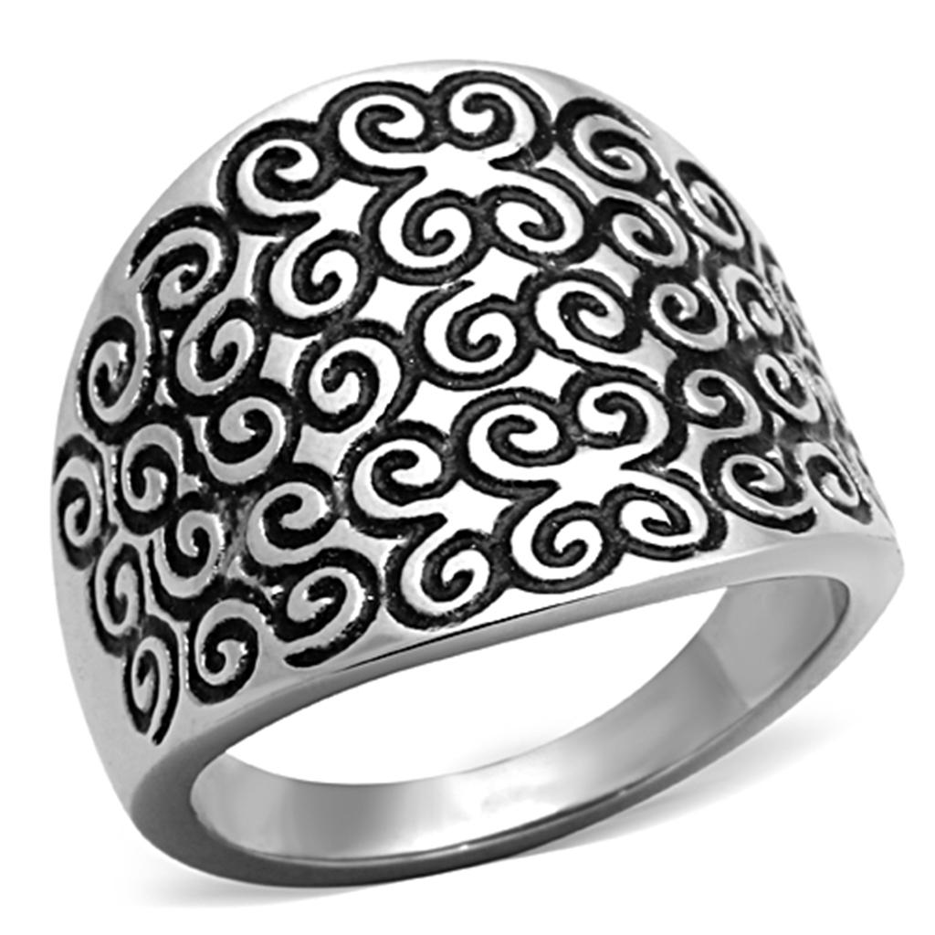 TK1329 - High polished (no plating) Stainless Steel Ring with No Stone-0