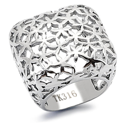 TK133 - High polished (no plating) Stainless Steel Ring with No Stone-0