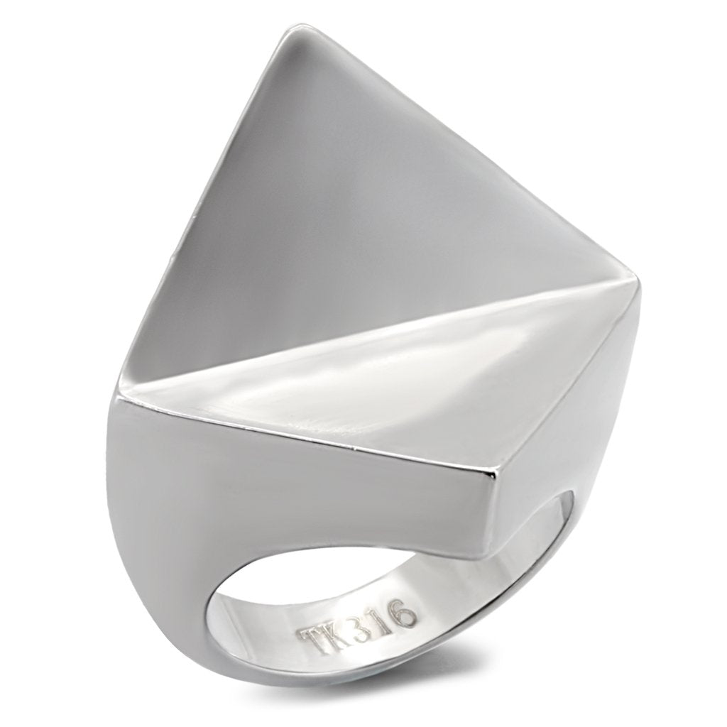 TK136 - High polished (no plating) Stainless Steel Ring with No Stone-0