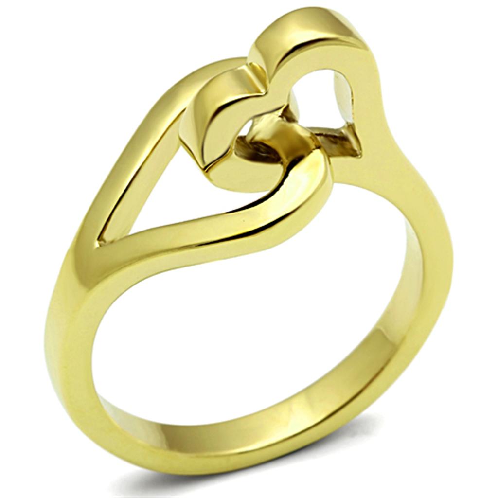 TK1382 - IP Gold(Ion Plating) Stainless Steel Ring with No Stone-0