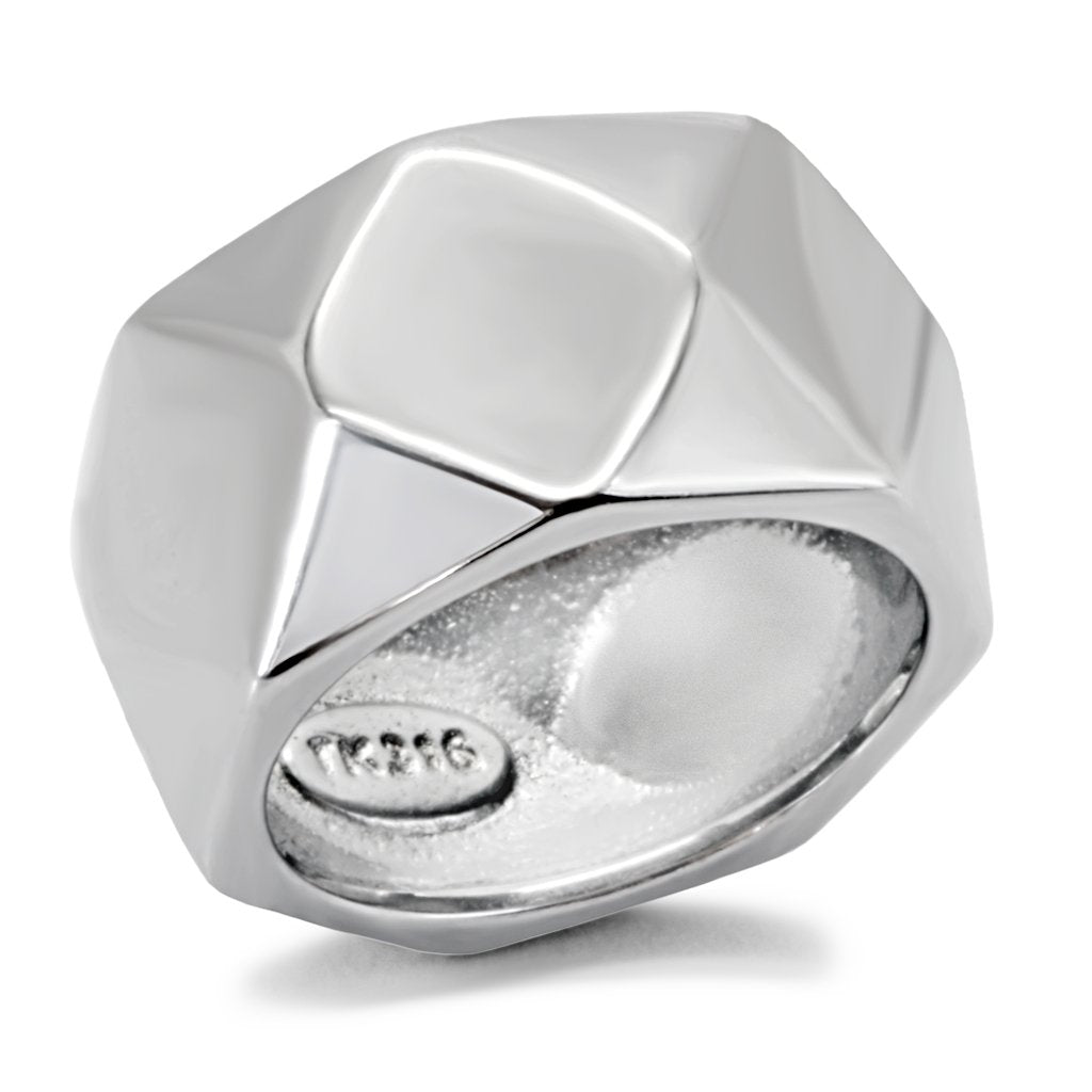 TK142 - High polished (no plating) Stainless Steel Ring with No Stone-0