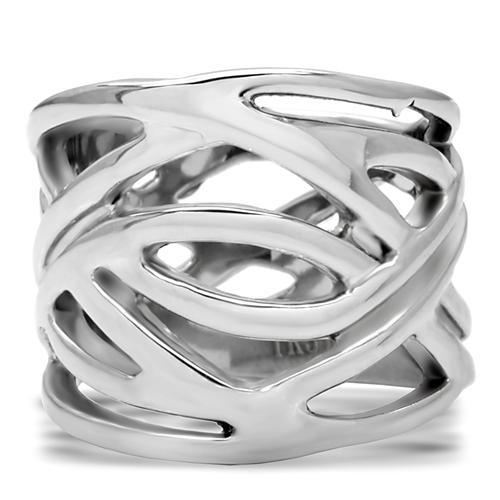 TK144 - High polished (no plating) Stainless Steel Ring with No Stone-2