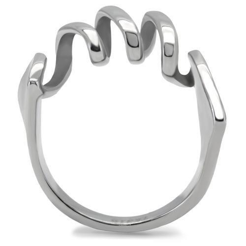 TK145 - High polished (no plating) Stainless Steel Ring with No Stone-3