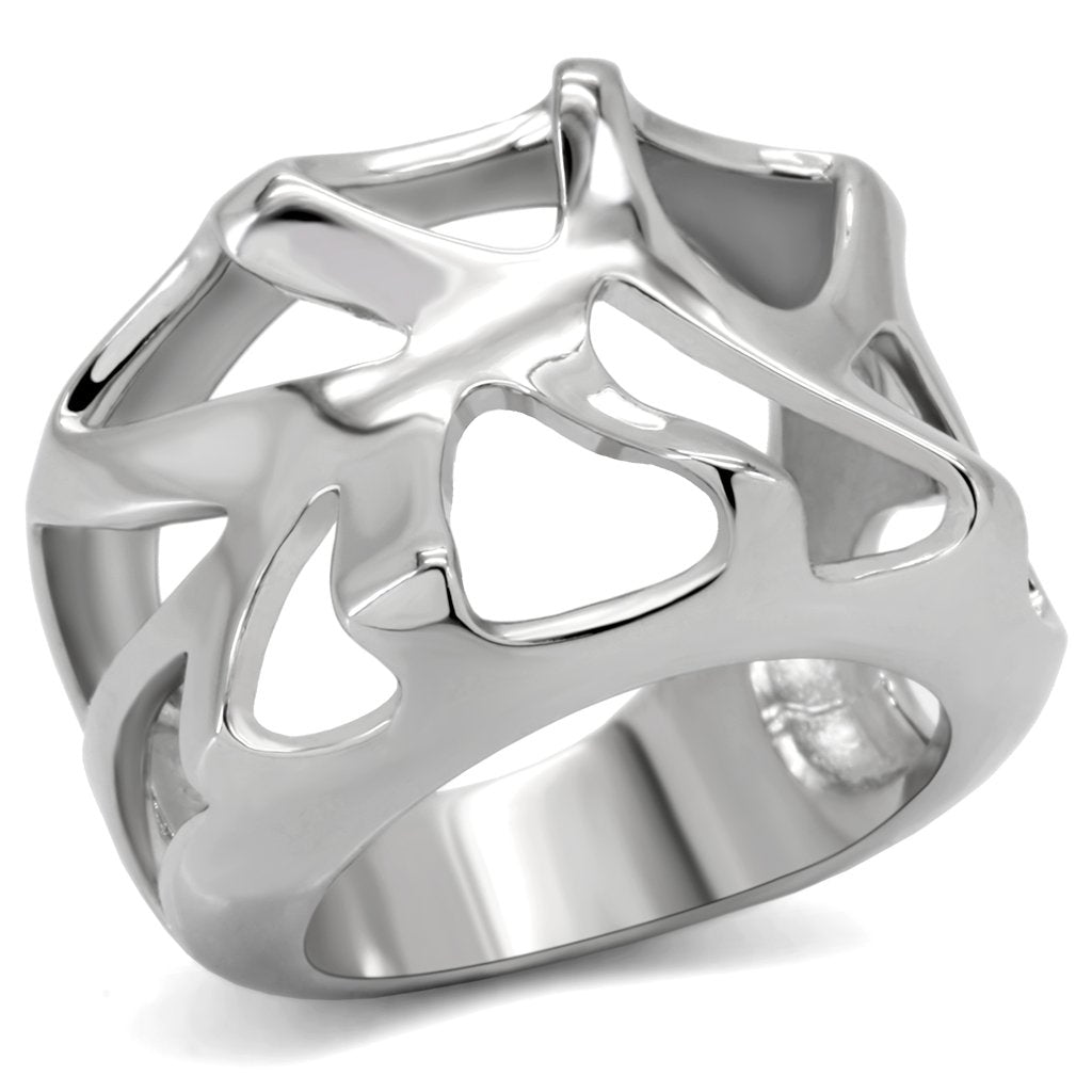 TK146 - High polished (no plating) Stainless Steel Ring with No Stone-0