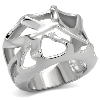TK146 - High polished (no plating) Stainless Steel Ring with No Stone-0