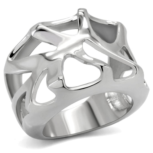 TK146 - High polished (no plating) Stainless Steel Ring with No Stone-0