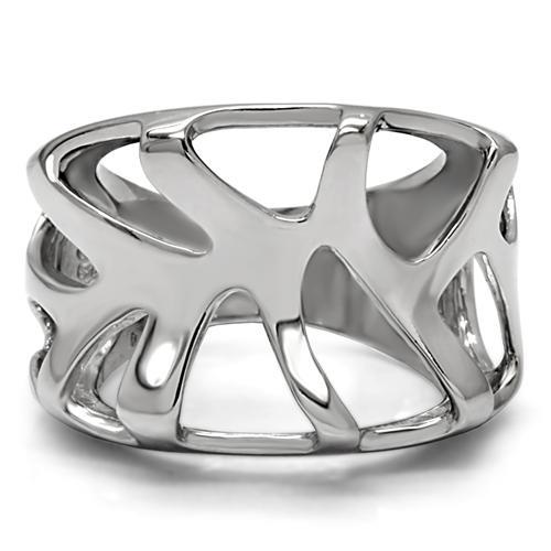 TK146 - High polished (no plating) Stainless Steel Ring with No Stone-2